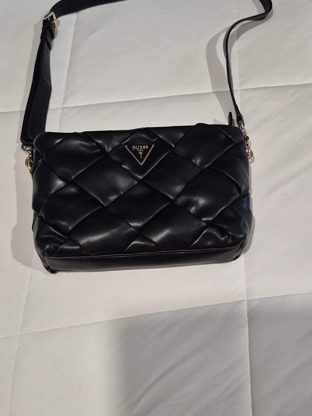 GUESS Black Quilted Crossbody Bag
